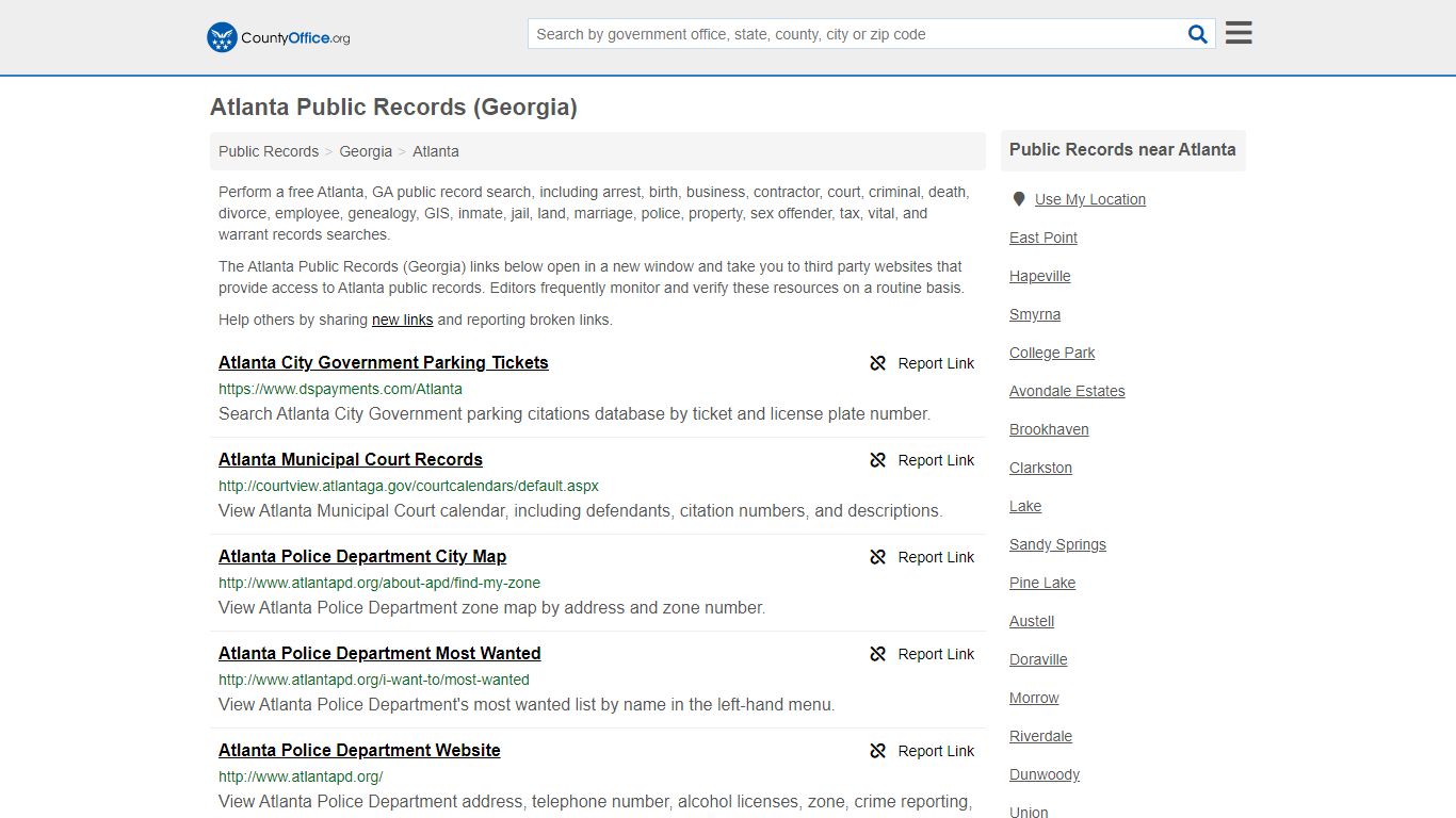 Public Records - Atlanta, GA (Business, Criminal, GIS, Property & Vital ...